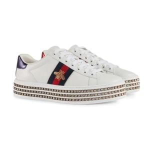 GUCCI ACE SNEAKER w/ CRYSTALS